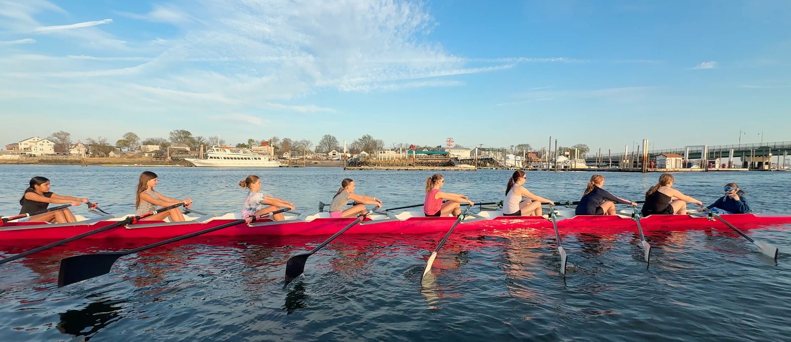 The red eight in golden evening light