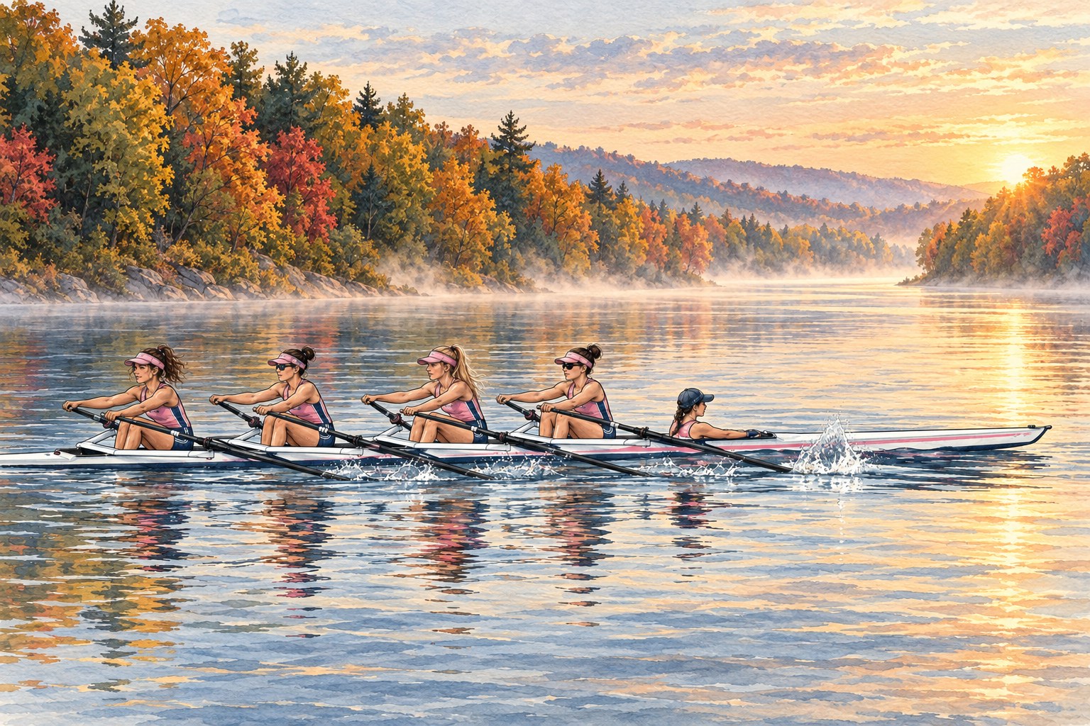 Sally's quad alone on a misty river at first light