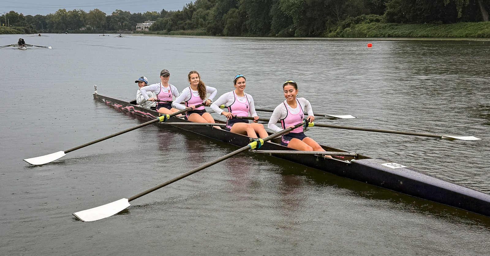 The first varsity four on the water