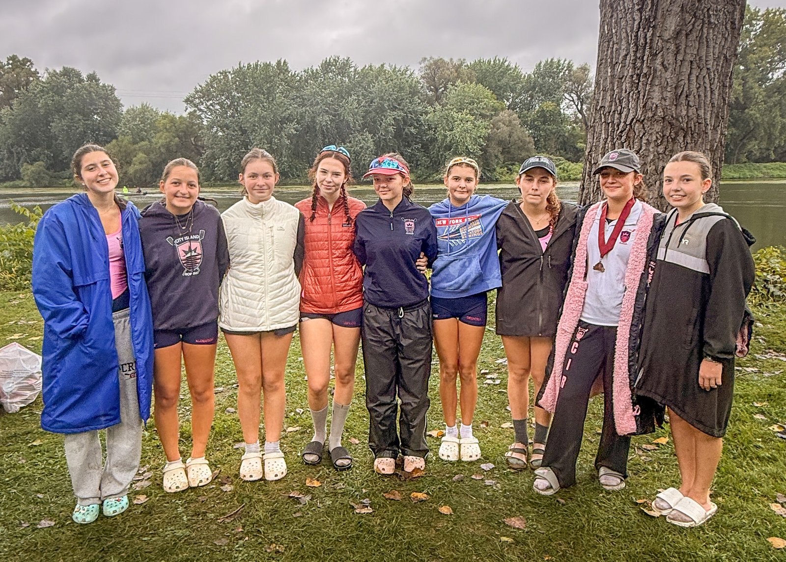 The second varsity eight with their gold medals